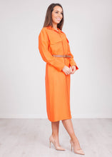 Load image into Gallery viewer, Savannah Orange Belted Dress - The Walk in Wardrobe