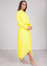 Load image into Gallery viewer, Savannah Yellow Dip Hem Dress - The Walk in Wardrobe