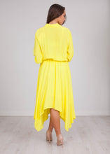 Load image into Gallery viewer, Savannah Yellow Dip Hem Dress - The Walk in Wardrobe