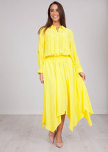 Load image into Gallery viewer, Savannah Yellow Dip Hem Dress - The Walk in Wardrobe