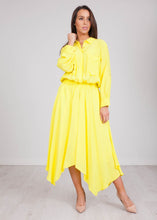 Load image into Gallery viewer, Savannah Yellow Dip Hem Dress - The Walk in Wardrobe