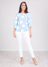 Load image into Gallery viewer, Sissy Blue Polka Dot Top - The Walk in Wardrobe