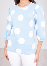Load image into Gallery viewer, Sissy Blue Polka Dot Top - The Walk in Wardrobe