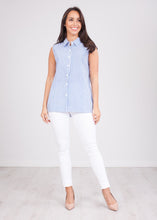 Load image into Gallery viewer, Sissy Blue Stripe Sleeveless Blouse - The Walk in Wardrobe