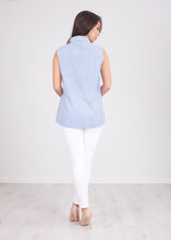 Load image into Gallery viewer, Sissy Blue Stripe Sleeveless Blouse - The Walk in Wardrobe