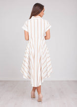 Load image into Gallery viewer, Sophia Cream &amp; Tan Hi-Low Dress - The Walk in Wardrobe