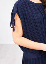 Load image into Gallery viewer, Sophia Navy Pleated Dress - The Walk in Wardrobe