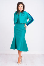 Load image into Gallery viewer, Teal Green Cropped Jacket - The Walk in Wardrobe
