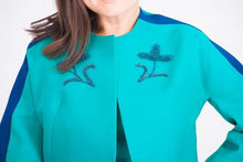 Load image into Gallery viewer, Teal Green Cropped Jacket - The Walk in Wardrobe